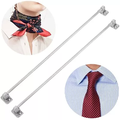 £9.33 • Buy SATIN WARDROBE RAILS 2x Long 35cm Tie Neck Scarf Belt Holder Hanger Display Rack