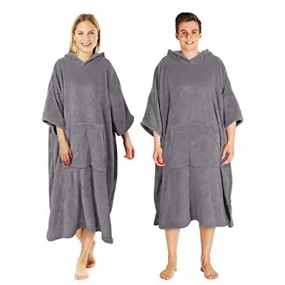 £11.99 • Buy Rinozo -  Beach/Pool Quick Change Robe / Beach Towel / Hoodie.  Grey Or Black