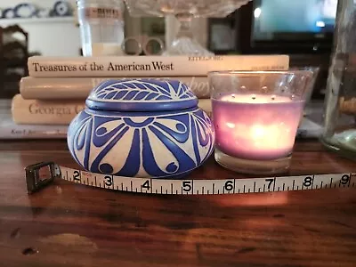 Pablo Zabal Blue & White Lidded Jar.  1960s. • $80