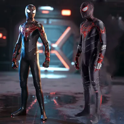 Miles Morales Spider-Man Jumpsuit Men Bodysuit Cosplay Costume Halloween Suit UK • £24.11