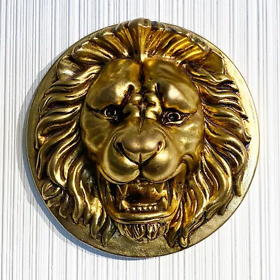 LA GIOIA Vintage Venetian Lion Wall Hanging Plaque Gold Leaf Sculpture Art Mask • $97.99