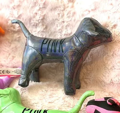 Victorias Secret Silver Metallic Dog W/Black “Pink” Logo On Sides 7” NWOT • $19.80