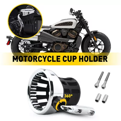 New Motorcycle Handlebar Cup Holder Drink W/ Mesh Basket Mount Universal • $25.99
