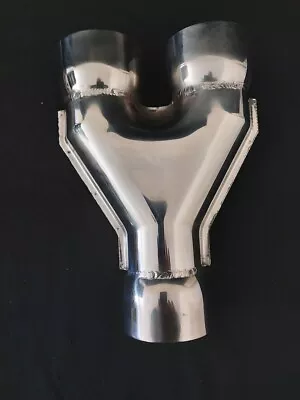  Stainless Steel Polished Exhaust Y Pipe  2 X 2.5  Inch In 1 X 3 Inch Out • $49