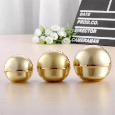 15/30/50g Ball Cosmetic Acrylic Jar Lip Balm Cream Container Gold Empty Portable • $5.57