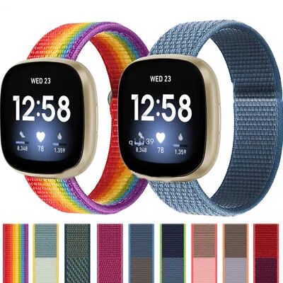 For Fitbit Versa 4 3 / Sense 2 Woven Nylon Loop Watch Band Sport Strap Wristband • $9.99