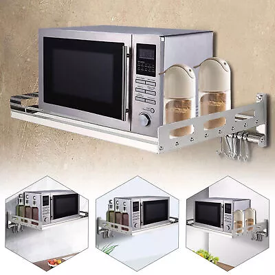 Stainless Steel Shelf Microwave Oven Rack Wall Mounted Organizer Storage • $42