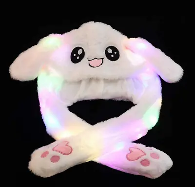 $11.96 • Buy Colorful LED Light Bunny Hat Light Up Cute Plush Rabbit Hat Moving Ears Xmas USA