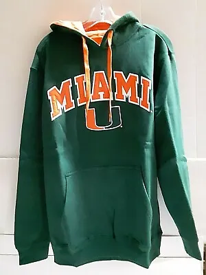 Miami Hurricanes NCAA Embroidered Green Hooded Sweatshirt X-Large • $53.99