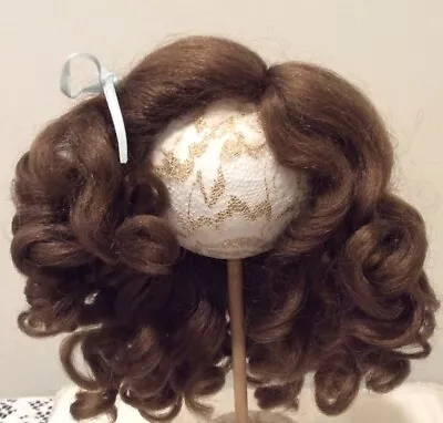 9” Light Brown Synthetic Mohair Wig With Hand Tied Side Part • $11.95