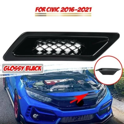 $22.58 • Buy Black Front Bumper Air Vent Intake Duct For Honda Civic 10th 2016-2021 Type R