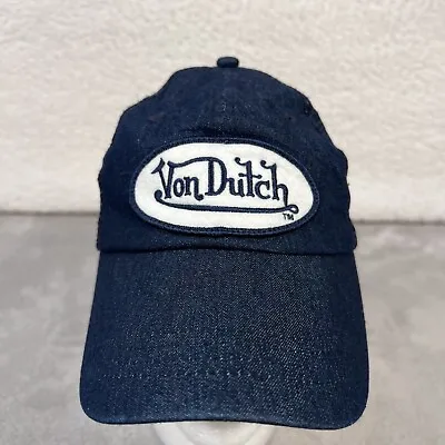 Von Dutch Trucker Hat Adult Mens One Size Blue Chambray Denim Mesh Y2K Style • $39.95