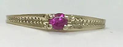 Antique 14k Mine Cut Ruby Ring Dainty 14k Gold Ruby Ring Size 3.75 0.8 Grams  • $125