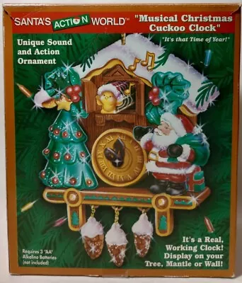 Kurt Adler Santa's Action World MUSICAL CHRISTMAS CUCKOO CLOCK W Box For Repair • $18