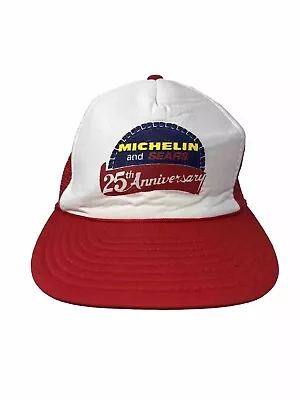 Vintage MICHELIN SEARS Hat SnapBack Red/white • $25.19