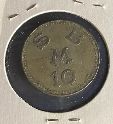 1910-20 MONACO Casino Chip CERCEL DES ENTRANGERS Old 10 Franc Medal Coin • $210