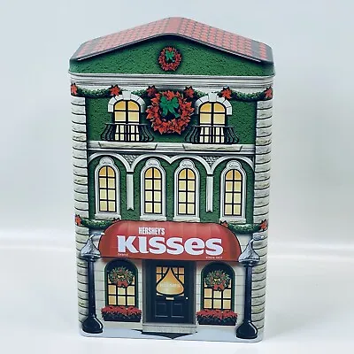 Vintage Hershey's Kisses Advertising Embossed Christmas Tin Store Front Holiday • $6.95