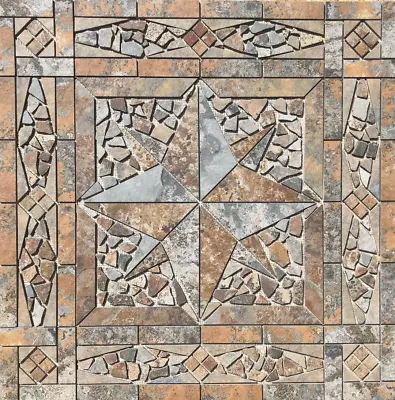 36  X 36  Tile Medallion Mosaic Mural - Home Depot Slate Look Tile Series • $290