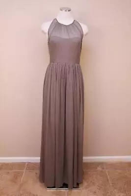J Crew Megan Long Dress In Silk Chiffon 0 Graphite Grey Cocktail Formal $365 • $49.50