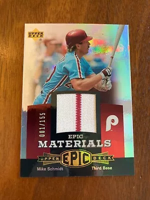 MIKE SCHMIDT 2006 UD EPIC MATERIALS Game Used JERSEY First Off The Line - #1/155 • $39.99