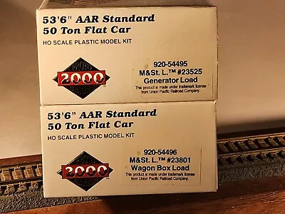 HO Proto 2000 (2) 53'6  Minneapolis & St Louis AAR Stand 50 Ton Flat Cars With D • $36