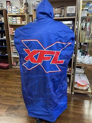 XFL Blue Cape Rain Coat Jacket Poncho Over Sized Hooded New One  Size #B • $49.95