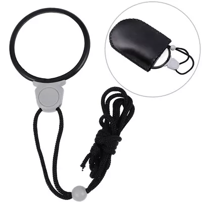 NECK MAGNIFIER Black Necklace Pocket Portable Reading Eye Aid Book Map Glass UK • £4.91