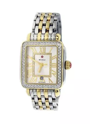 Michele Deco Madison 33mm Two Tone Steel .71ct Diamond Quartz Watch MW06T01C5018 • $799.98