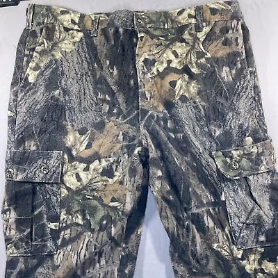 Vintage Mossy Oak Break Up Pants Mens XL Green Camo Cargo Made In USA • $40