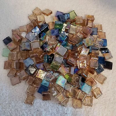 Colorful 1/4  Thick Square Glass Tiles 3/4  About 3-1/2 Lbs - Craft Mosaics • $8