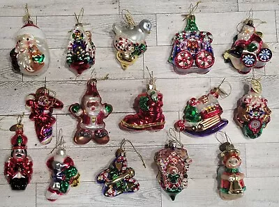 Mark Klaus Glass Christmas Ornaments 2003 - Lot Of 15 • $50