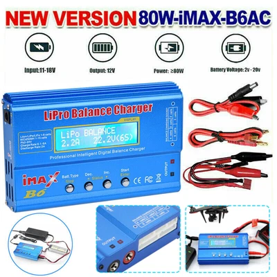 $32.25 • Buy For IMAX B6 AC 80W Digital LCD RC Lipo LiFe NiMh NiCD Battery Balance Charger