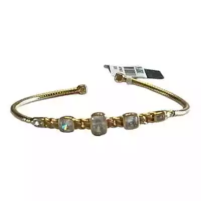 Nadri Womens Cece Flexi Cuff Bracelet Gold-Tone Cubic Zirconia New • $39.99