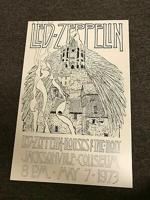$7.99 • Buy Led Zeppelin 1973 Jacksonville Florida Cardstock Concert Poster 12  X 18 