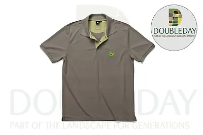 £19.99 • Buy John Deere Mens Tencel Polo Shirt Top - Anthracite/Black - Sizes S L XXL