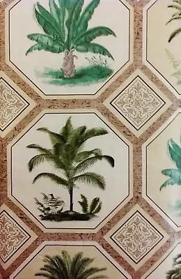 $15.95 • Buy Palm Tree Tile Vinyl Flannel Back Tablecloth-Various Sizes