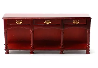 DOLLS HOUSE 1/12th SIDEBOARD WITH POT SHELF IN  MAHOGANY WOOD • $26.14