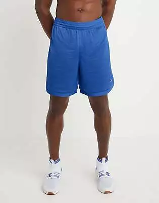 Champion Mesh Shorts Mens Side Pockets Elastic Waist Drawcord Contrast 7  Inseam • $17.99