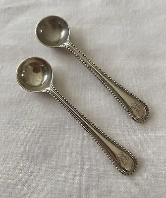 A Pair Of Solid Silver Salt Spoons London 1900 Robert Stebbings (F3376) • £36