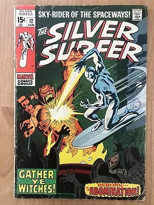 Silver Surfer # 12  Good+ Bronze Age Marvel Lee Buscema Abomination • £8