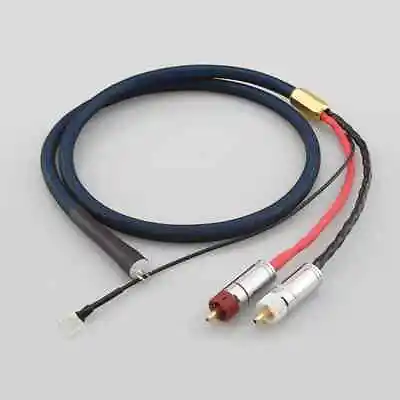 OFC Silver Plated With Shielding 5Pin DIN To RCA HIFI Audio Phono Tonearm Cable • $57