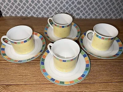 Vilroy And Boch Twist Alea Limon Mug And Saucer (set Of 4) • $40