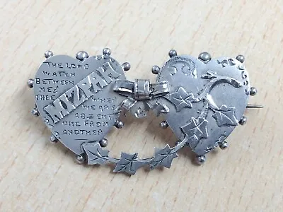 Antique Sterling Silver Mizpah Brooch Pin 1896  • £48