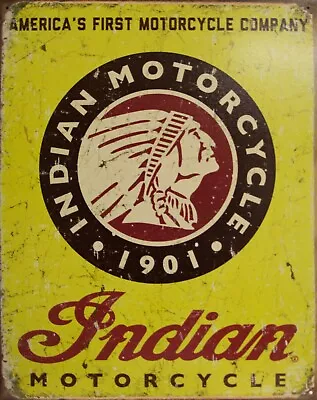 Indian Motorcycles Since 1901 Americas First Motorcycle Metal Sign 32cm X 41cm • $27.95