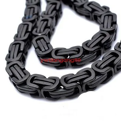 8 -40  Heavy Hotsale Black 316L Stainless Steel MenS Byzantine Chain Necklace • $6.64