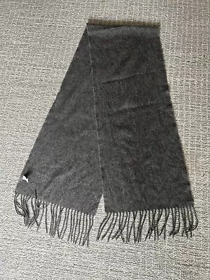 Excellent Enzo Mantovani Gray Cashmere Fringe Scarf 64” X 12” • $12.50