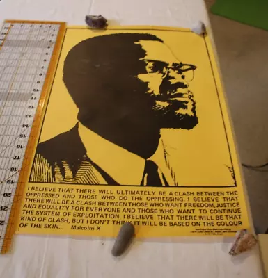 Black Civil Rights Poster Black Malcolm X BLACK LIBERATION PRESS Reproduction • $16