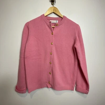 $42.46 • Buy Vintage Braemar 100% Pure Cashmere Gold Button Cardigan Sweater Size 36