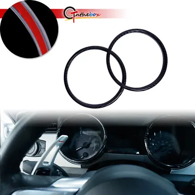 Carbon Fiber Dash Speedometer Surrounding Rings Cover For 2015-2020 Ford Mustang • $19.99