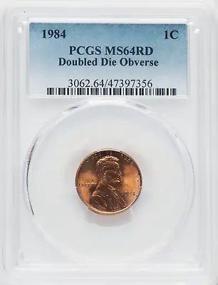 1984-P Lincoln Memorial Cent Double Die Obverse Ear PCGS MS64 RD DDO • $299